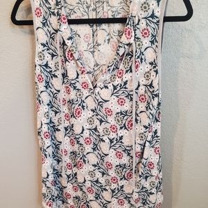 Loft sleeveless floral top medium